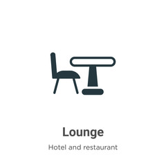 Poster - lounge glyph icon vector on white background. flat vector lounge icon symbol sign from modern hotel 