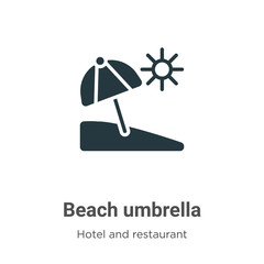 Poster - Beach umbrella glyph icon vector on white background. Flat vector beach umbrella icon symbol sign from modern accommodation collection for mobile concept and web apps design.