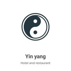 Poster - Yin yang glyph icon vector on white background. Flat vector yin yang icon symbol sign from modern accommodation collection for mobile concept and web apps design.