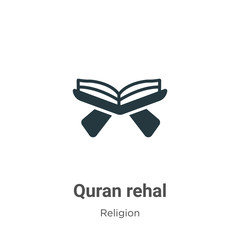 Poster - Quran rehal glyph icon vector on white background. Flat vector quran rehal icon symbol sign from modern religion collection for mobile concept and web apps design.