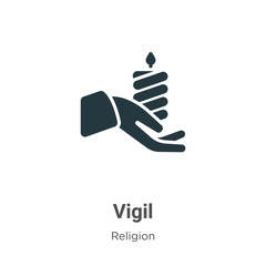 Poster - Vigil glyph icon vector on white background. Flat vector vigil icon symbol sign from modern religion collection for mobile concept and web apps design.