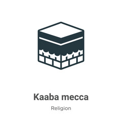 Poster - Kaaba mecca glyph icon vector on white background. Flat vector kaaba mecca icon symbol sign from modern religion collection for mobile concept and web apps design.