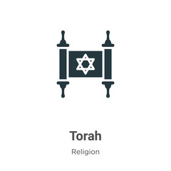 Poster - Torah glyph icon vector on white background. Flat vector torah icon symbol sign from modern religion collection for mobile concept and web apps design.