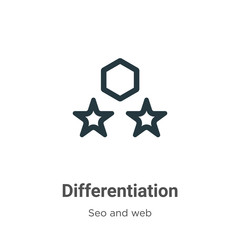 Poster - Differentiation glyph icon vector on white background. Flat vector differentiation icon symbol sign from modern seo and web collection for mobile concept and web apps design.