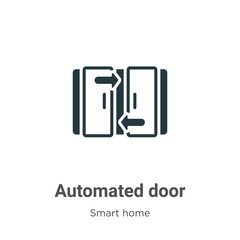 Poster - Automated door glyph icon vector on white background. Flat vector automated door icon symbol sign from modern smart home collection for mobile concept and web apps design.