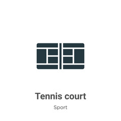 Poster - Tennis court glyph icon vector on white background. Flat vector tennis court icon symbol sign from modern sport collection for mobile concept and web apps design.