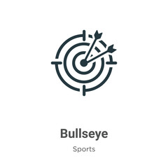 Poster - Bullseye glyph icon vector on white background. Flat vector bullseye icon symbol sign from modern sports collection for mobile concept and web apps design.
