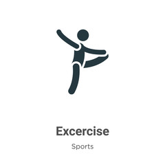 Poster - Excercise glyph icon vector on white background. Flat vector excercise icon symbol sign from modern sports collection for mobile concept and web apps design.