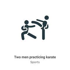 Poster - Two men practicing karate glyph icon vector on white background. Flat vector two men practicing karate icon symbol sign from modern sports collection for mobile concept and web apps design.