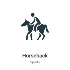Poster - Horseback glyph icon vector on white background. Flat vector horseback icon symbol sign from modern sports and competition collection for mobile concept and web apps design.