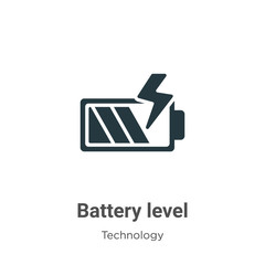 Poster - Battery level glyph icon vector on white background. Flat vector battery level icon symbol sign from modern technology collection for mobile concept and web apps design.
