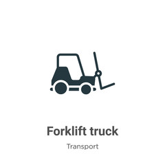 Poster - Forklift truck glyph icon vector on white background. Flat vector forklift truck icon symbol sign from modern transport collection for mobile concept and web apps design.