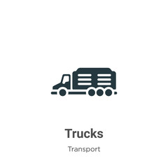 Poster - Trucks glyph icon vector on white background. Flat vector trucks icon symbol sign from modern transport collection for mobile concept and web apps design.