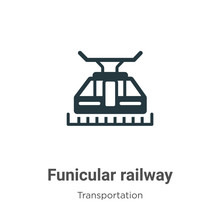 Funicular Railway Glyph Icon Vector On White Background. Flat Vector Funicular Railway Icon Symbol Sign From Modern Transportation Collection For Mobile Concept And Web Apps Design.