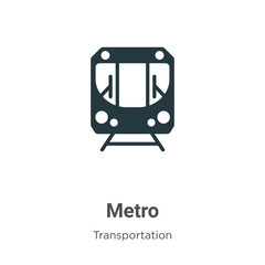 Poster - Metro glyph icon vector on white background. Flat vector metro icon symbol sign from modern transportation collection for mobile concept and web apps design.