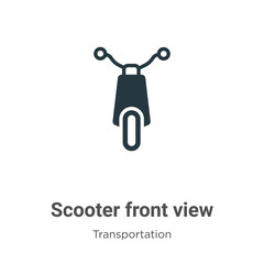 Poster - Scooter front view glyph icon vector on white background. Flat vector scooter front view icon symbol sign from modern transportation collection for mobile concept and web apps design.