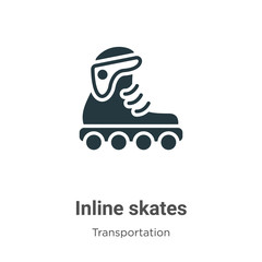 Poster - Inline skates glyph icon vector on white background. Flat vector inline skates icon symbol sign from modern transportation collection for mobile concept and web apps design.