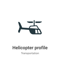 Poster - Helicopter profile glyph icon vector on white background. Flat vector helicopter profile icon symbol sign from modern transportation collection for mobile concept and web apps design.