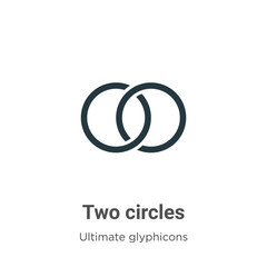 Poster - Two circles glyph icon vector on white background. Flat vector two circles icon symbol sign from modern ultimate glyphicons collection for mobile concept and web apps design.