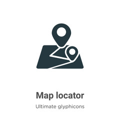 Poster - Map locator glyph icon vector on white background. Flat vector map locator icon symbol sign from modern ultimate glyphicons collection for mobile concept and web apps design.