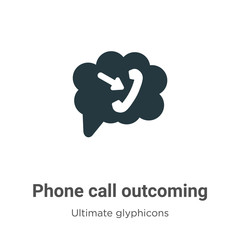 Poster - Phone call outcoming glyph icon vector on white background. Flat vector phone call outcoming icon symbol sign from modern ultimate glyphicons collection for mobile concept and web apps design.