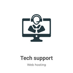 Poster - Tech support glyph icon vector on white background. Flat vector tech support icon symbol sign from modern web hosting collection for mobile concept and web apps design.