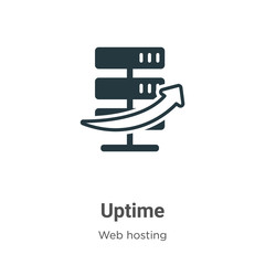 Poster - Uptime glyph icon vector on white background. Flat vector uptime icon symbol sign from modern web hosting collection for mobile concept and web apps design.