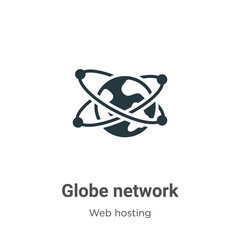Poster - Globe network glyph icon vector on white background. Flat vector globe network icon symbol sign from modern web hosting collection for mobile concept and web apps design.