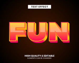 Poster - 3d modern gradient style editable text effect with fun word