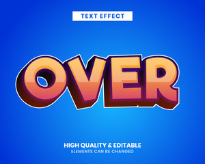 Poster - game style text effect with over word