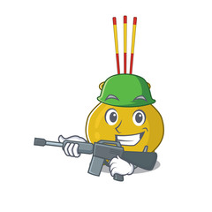 Sticker - A cartoon design of chinese incense Army with machine gun