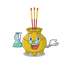 Poster - Smart Professor chinese incense cartoon character with glass tube