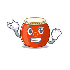 Canvas Print - Happy confident Successful chinese drum cartoon character style