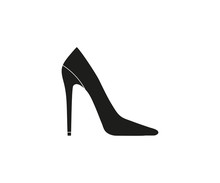 High Heel Shoe Icon. Vector Illustration, Flat Design.