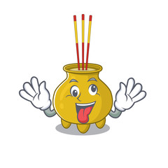 Sticker - Chinese incense Cartoon character style with a crazy face