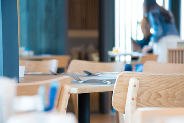 focus on chair in restaurant