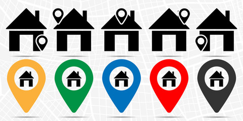 Poster - Home house icon in location set. Simple glyph, flat illustration element of web, minimalistic theme icons