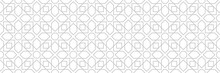 Gray Seamless Print On White Background. Monochrome Arabian Design