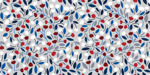 Beautiful Floral Pattern With White, Red Tulips, Leaves On A Light Background. Spring Flowers Print. Perfect Template For Fashion Fabrics, Wrapping Paper, Book Covers, Magazines... Vector Illustration
