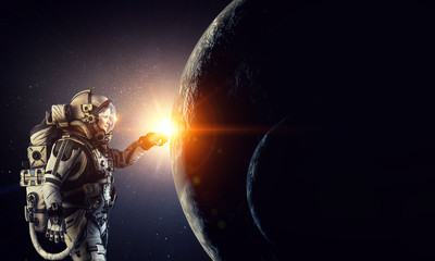 Wall Mural - exploring outer space. mixed media