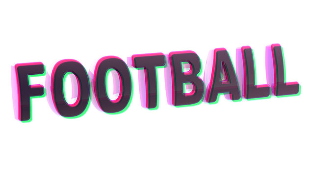 Football in white background. 3D Illustration.