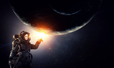 Wall Mural - exploring outer space. mixed media