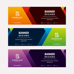 Wall Mural - modern web banners template with diagonal elements for a photo. universal design for advertising bus