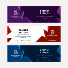 Wall Mural - flat designs web banners template with diagonal elements for a photo. universal design for advertisi