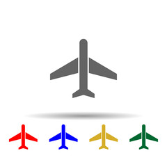 Sticker - Airplane, airport multi color style icon. Simple glyph, flat vector of transport icons for ui and ux, website or mobile application