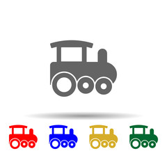 Poster - Locomotive, railway, steam, train multi color style icon. Simple glyph, flat vector of transport icons for ui and ux, website or mobile application