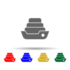 Poster - Cruise, liner, vessel multi color style icon. Simple glyph, flat vector of transport icons for ui and ux, website or mobile application