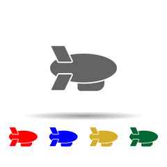 Poster - Airship, transport, zeppelin multi color style icon. Simple glyph, flat vector of transport icons for ui and ux, website or mobile application