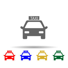 Poster - taxi car multi color style icon. simple glyph, flat vector of transport icons for ui and ux, website