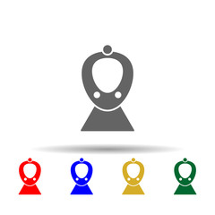 Poster - High speed train multi color style icon. Simple glyph, flat vector of transport icons for ui and ux, website or mobile application